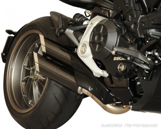QD Auspuff Carbon Twin Monkey fr Ducati XDiavel
